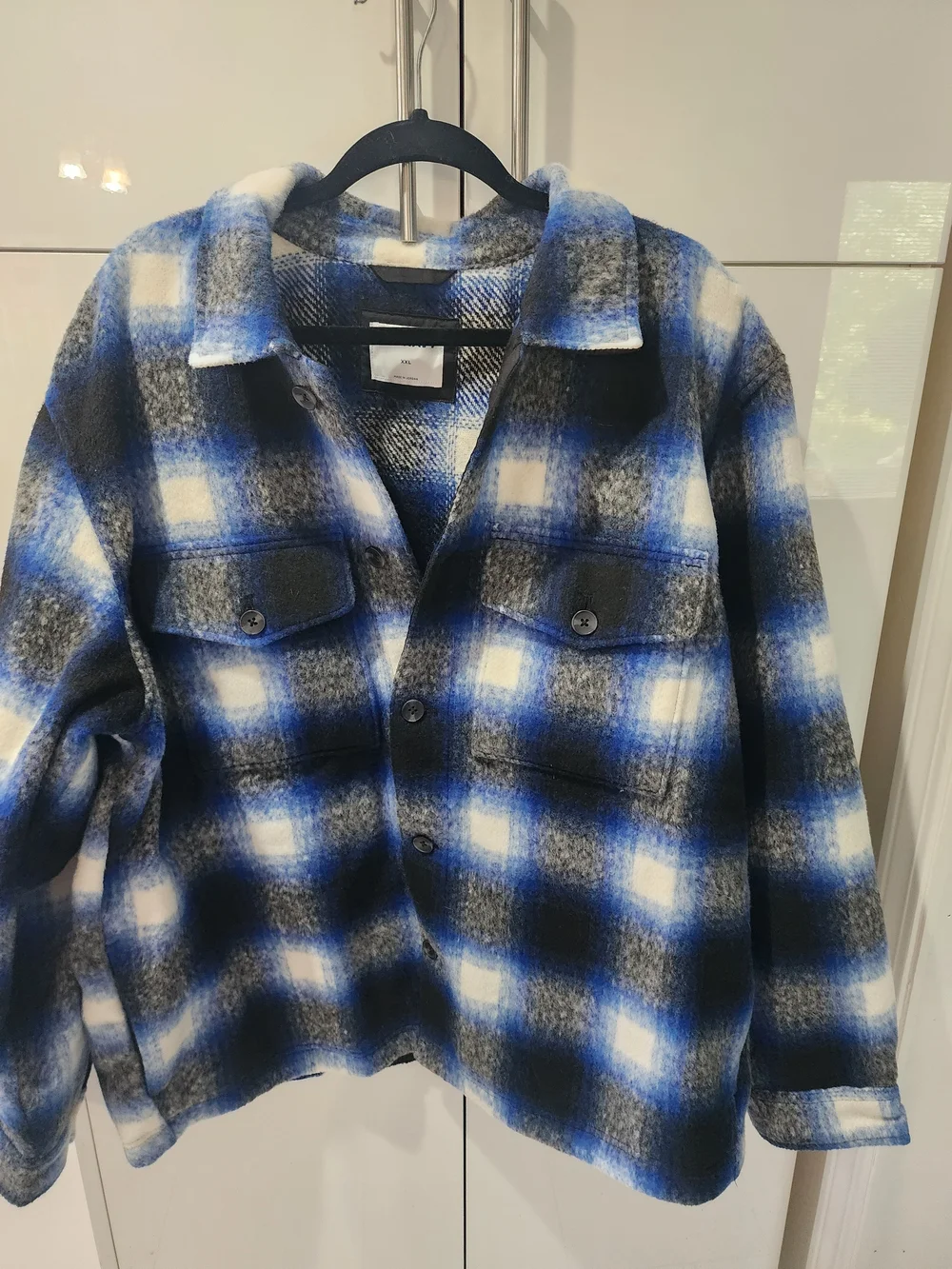 Old Navy Blue, White & Black Plaid Shacket